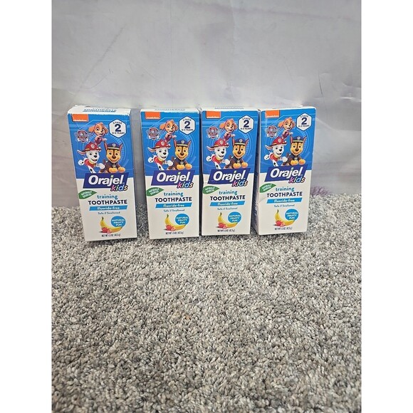 4 Pk Orajel Toddler Training Toothpaste Paw Patrol Fruity Fun Flavor 1.50Oz Ea - Picture 1 of 6